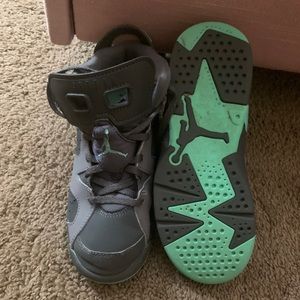 Gray and Mint Green Jordans-size 2.5 Y